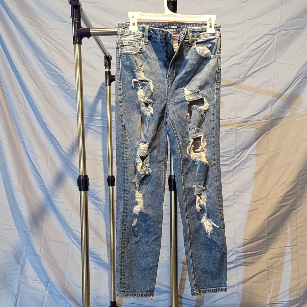 Distressed Blue Jeans